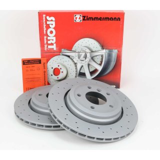 Zimmermann Sport rear drilled brake discs 320x22mm for BMW e46 330i 330xi 330d 330xd