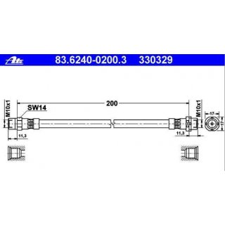 ATE Bremsschlauch hinten (Achse) für BMW E36