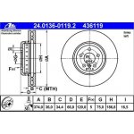 ATE Bremsscheibe VA links 374x36mm BMW F10 F18 F07 F11...