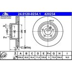 ATE Bremsscheibe Hinterachse 330x20mm für BMW X3 X4...