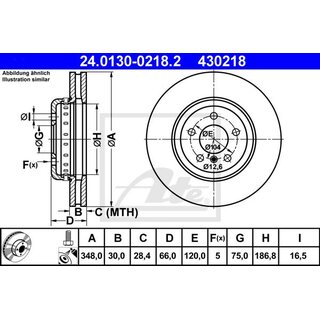ATE Bremsscheibe Vorderachse zweiteilig 348x30mm für BMW F10 F11