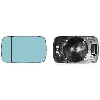 Spiegelglas links beheizt asphärisch blau getönt für BMW E36 E34 E39 Länge 15,6cm