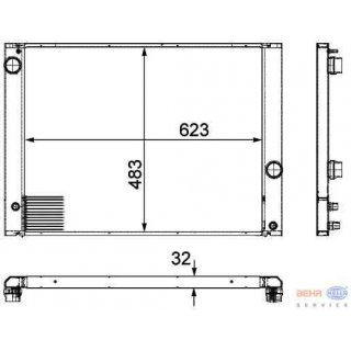 Kühler von Behr für BMW E60 E61 E63 E64 6 Zyl.